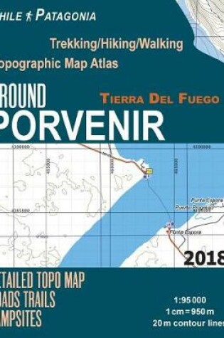 Cover of Around Porvenir Detailed Topo Map Chile Patagonia Tierra Del Fuego Trekking/Hiking/Walking Topographic Map Atlas Roads Trails Campsites 1