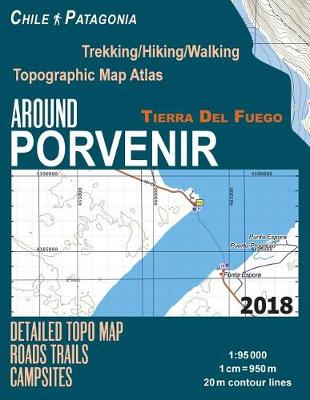 Cover of Around Porvenir Detailed Topo Map Chile Patagonia Tierra Del Fuego Trekking/Hiking/Walking Topographic Map Atlas Roads Trails Campsites 1
