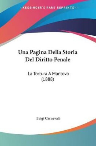 Cover of Una Pagina Della Storia Del Diritto Penale