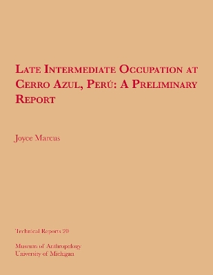 Cover of Late Intermediate Occupation at Cerro Azul, Perú