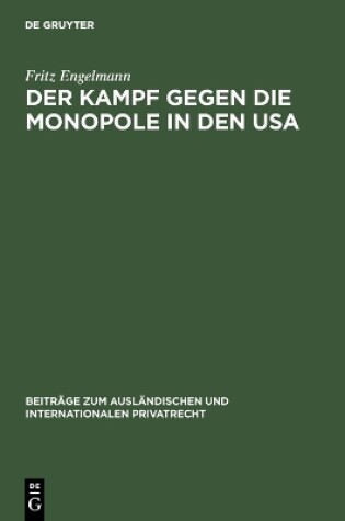 Cover of Der Kampf gegen die Monopole in den USA