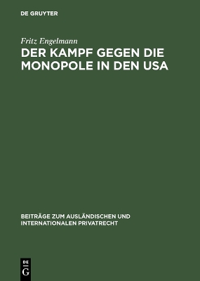 Cover of Der Kampf gegen die Monopole in den USA