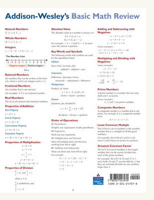 Book cover for Addison-Wesley's Basic Math Review