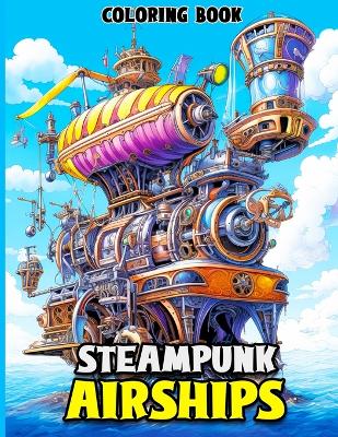 Book cover for Steampunk Airships Coloring Book