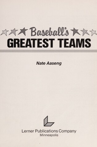 Cover of Baseball's Greatest Teams