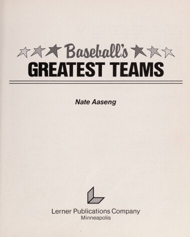 Book cover for Baseball's Greatest Teams