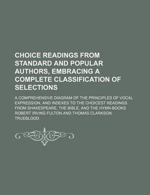 Book cover for Choice Readings from Standard and Popular Authors, Embracing a Complete Classification of Selections; A Comprehensive Diagram of the Principles of Vocal Expression, and Indexes to the Choicest Readings from Shakespeare, the Bible, and the Hymn-Books