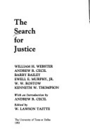 Cover of Search for Justice