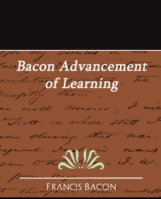 Book cover for Bacon Advancement of Learning