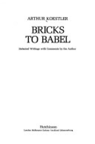 Cover of Bricks to Babel