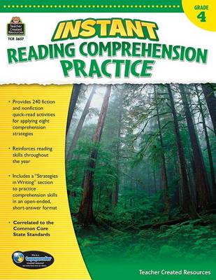 Book cover for Instant Reading Comprehension Practice Grade 4