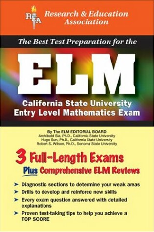 Cover of ELM (Rea) - The Best Test Prep for the Entry Level Mathematics Exam