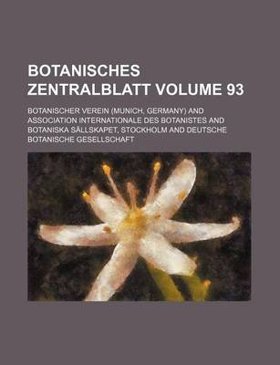 Book cover for Botanisches Zentralblatt Volume 93