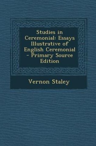 Cover of Studies in Ceremonial