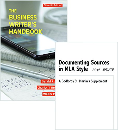 Book cover for Business Writer's Handbook 11E & Documenting Sources in MLA Style: 2016 Update