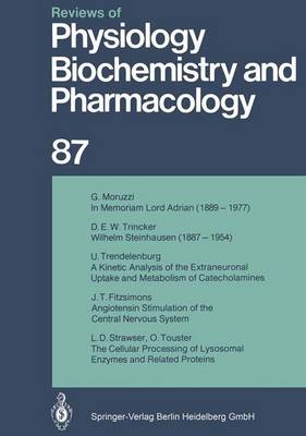 Book cover for Reviews of Physiology, Biochemistry and Pharmacology 87