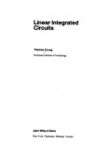 Cover of Linear Integrated Circuits