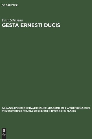 Cover of Gesta Ernesti Ducis