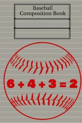 Cover of Baseball Double Play Composition Book, Graph Paper, 5x5 Grid