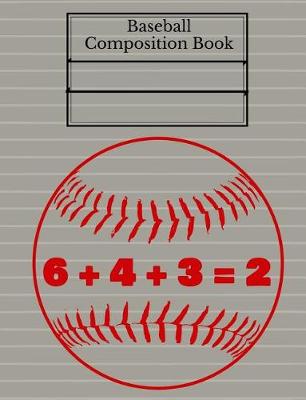 Book cover for Baseball Double Play Composition Book, Graph Paper, 5x5 Grid