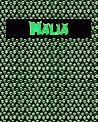 Book cover for 120 Page Handwriting Practice Book with Green Alien Cover Malia