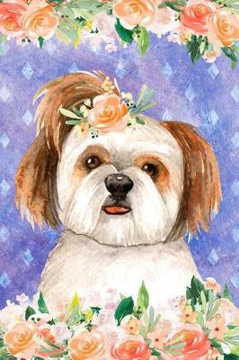 Cover of Journal Notebook For Dog Lovers Shih Tzu In Flowers 1