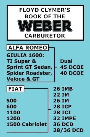 Cover of Floyd Clymer's Book of the Weber Carburetor