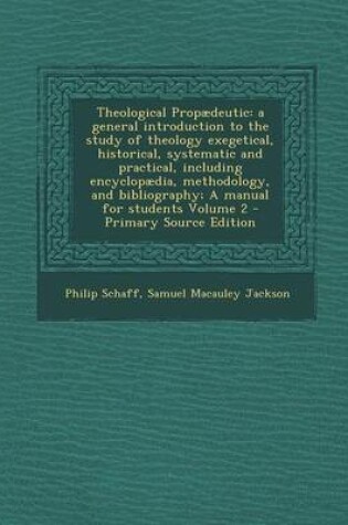 Cover of Theological Prop deutic