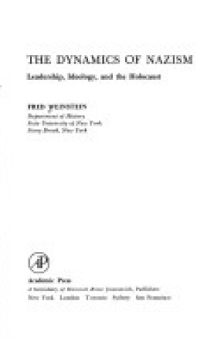 Cover of Dynamics of Nazism