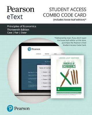 Book cover for Pearson Etext for Principles of Economics -- Combo Access Card