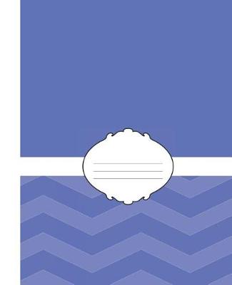 Book cover for Girly Blue & White Chevron School Composition Lined Notebook