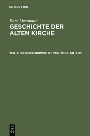 Cover of Die Reichskirche bis zum Tode Julians