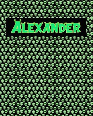 Book cover for 120 Page Handwriting Practice Book with Green Alien Cover Alexander