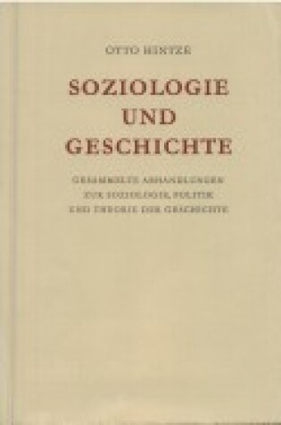 Cover of Soziologie Und Geschichte