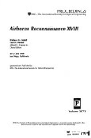 Cover of Airborne Reconnaissance Xviii
