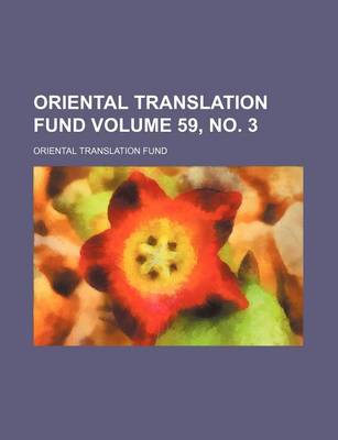 Book cover for Oriental Translation Fund Volume 59, No. 3