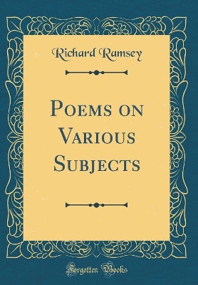 Book cover for Poems on Various Subjects (Classic Reprint)