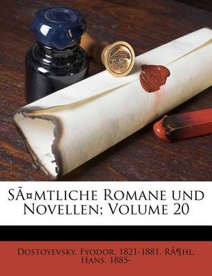 Book cover for Samtliche Romane Und Novellen; Volume 20