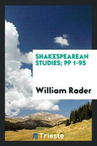 Cover of Shakespearean Studies; Pp 1-95