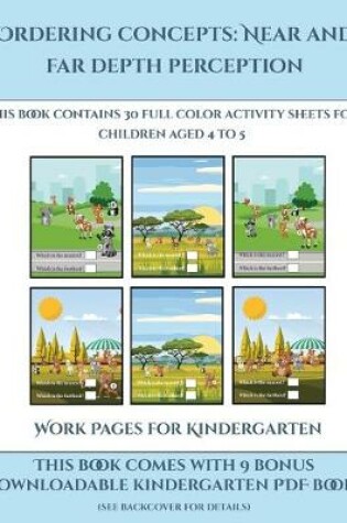 Cover of Work Pages for Kindergarten (Ordering concepts near and far depth perception)