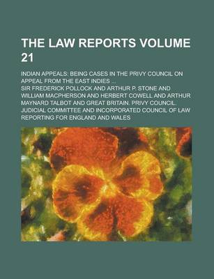 Book cover for The Law Reports; Indian Appeals