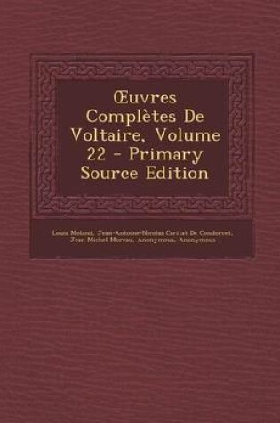 Cover of Uvres Completes de Voltaire, Volume 22