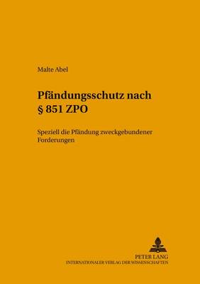 Cover of Pfaendungsschutz Nach  851 Zpo