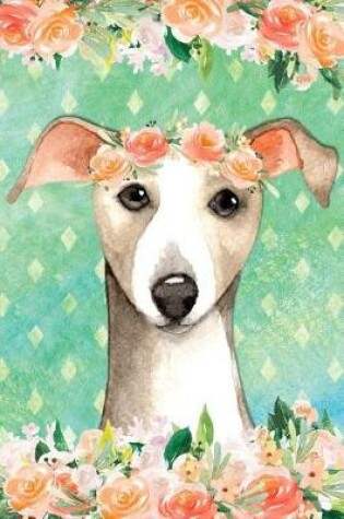 Cover of Bullet Journal Notebook for Dog Lovers Italian Greyhound in Flowers 2