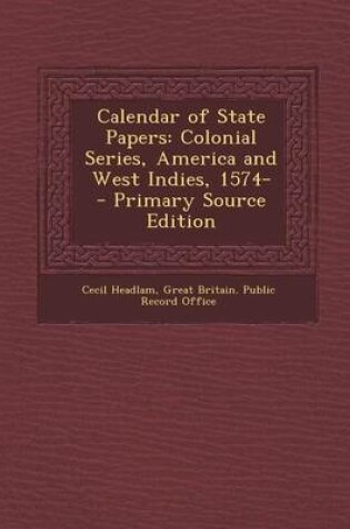 Cover of Calendar of State Papers