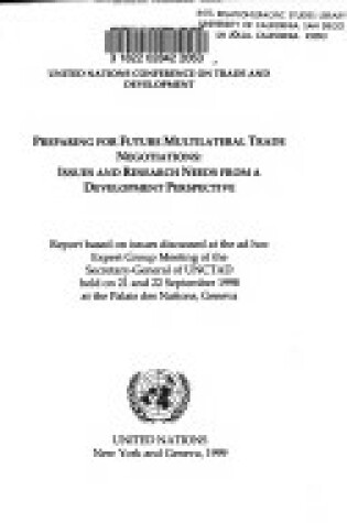 Cover of Preparing for Future Multilateral Trade Negotiations