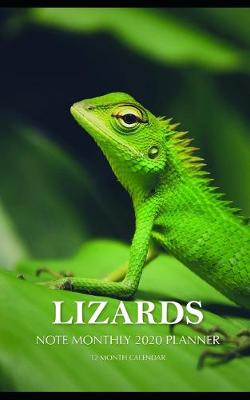 Book cover for Lizards Note Monthly 2020 Planner 12 Month Calendar