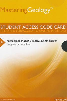 Book cover for Mastering Geology -- Standalone Access Card -- for Foundations of Earth Science