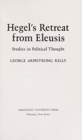 Book cover for Hegel's Retreat from Eleusis