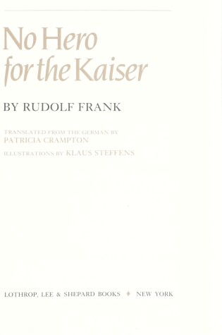 Cover of No Hero for the Kaiser